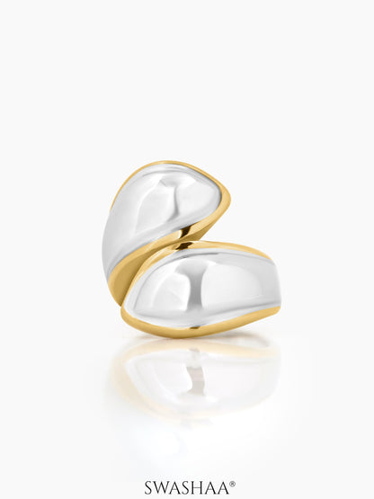 Naori Swirl Dual Tone Ring