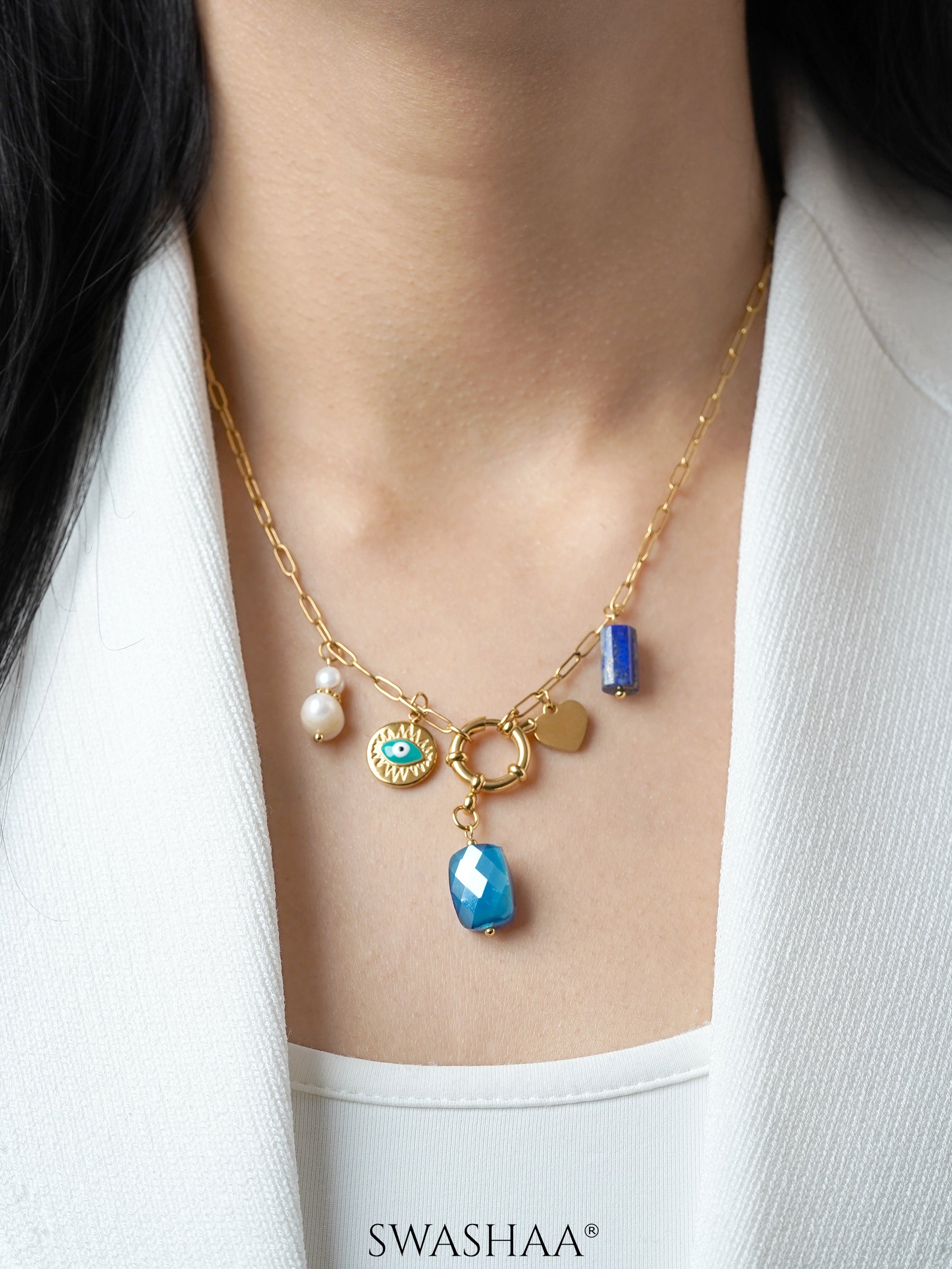 Narla Charms 18K Gold Plated Necklace
