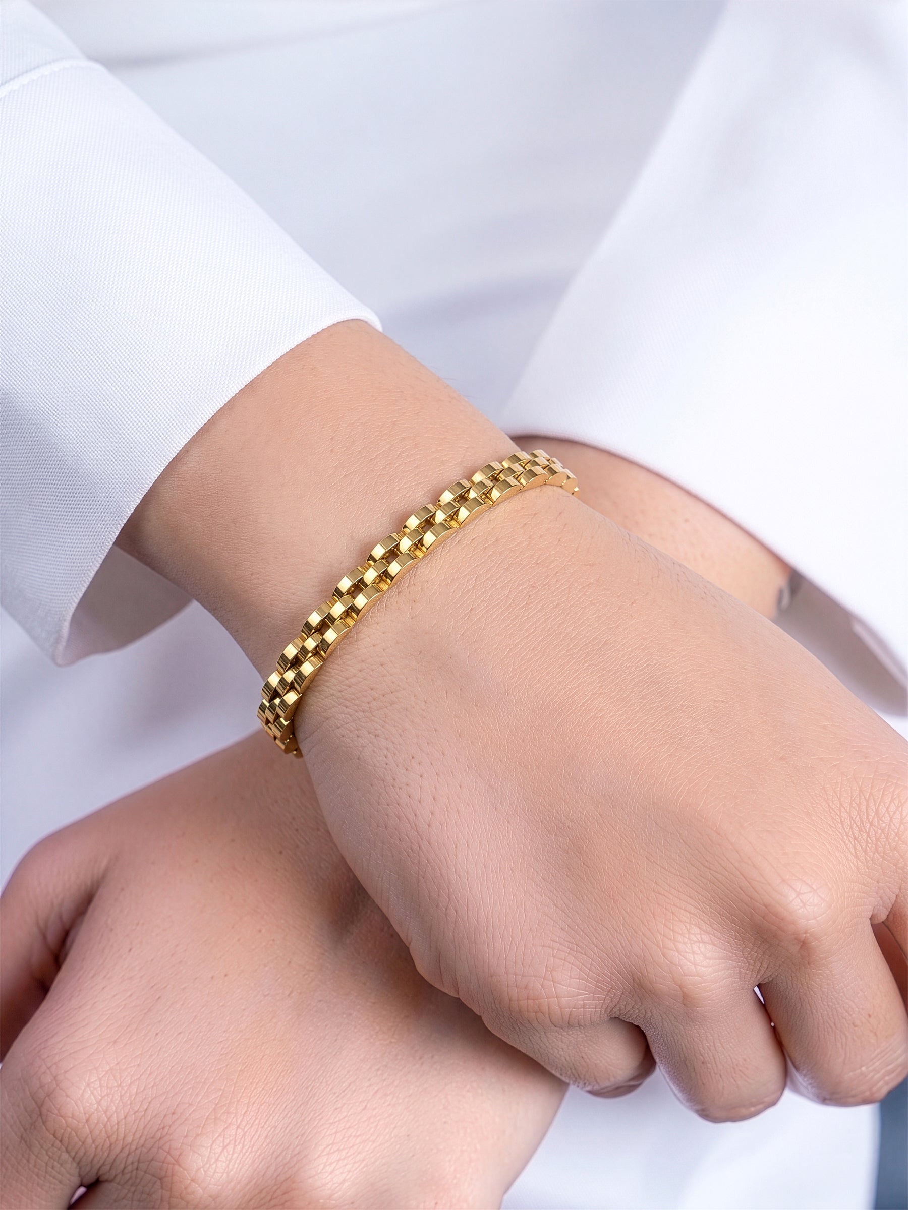 Navika Link 18K Gold Plated Watch Band Bracelet