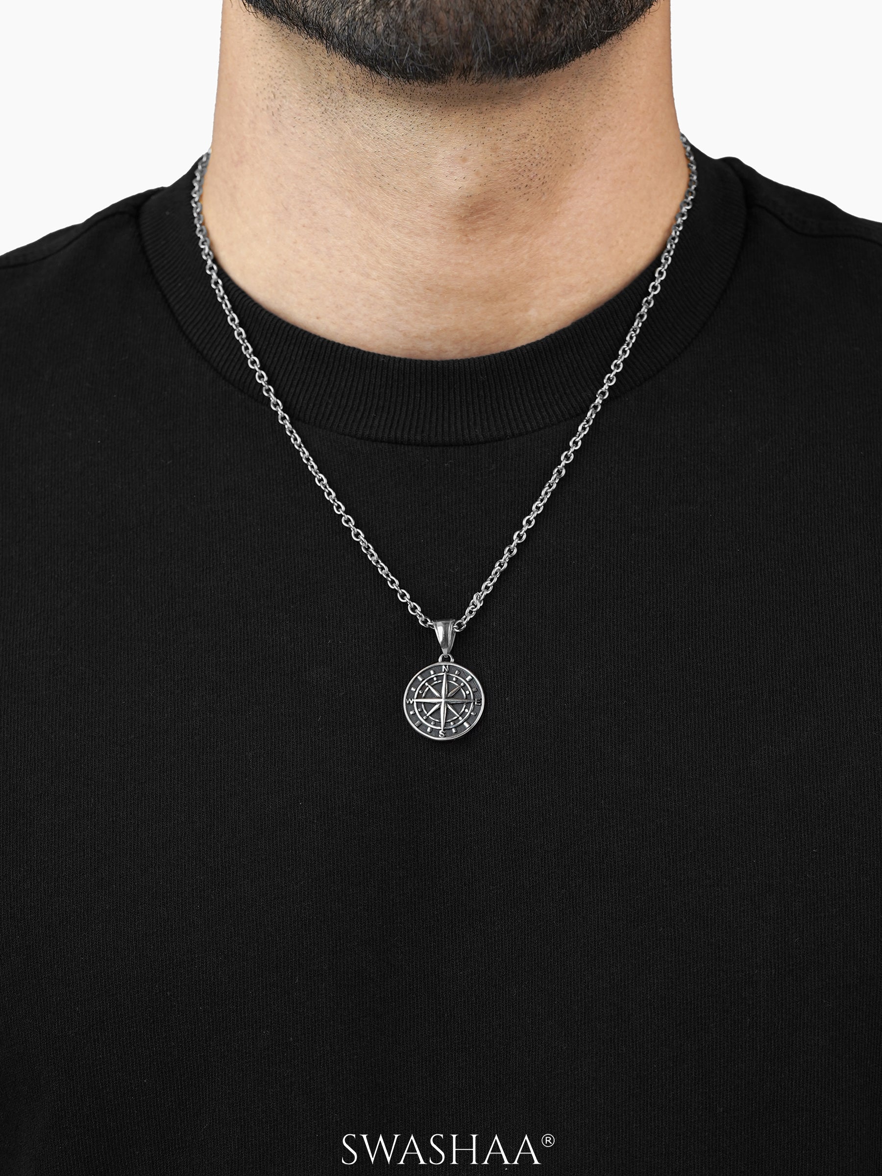 Navir Trail Compass Men's Chain Pendant