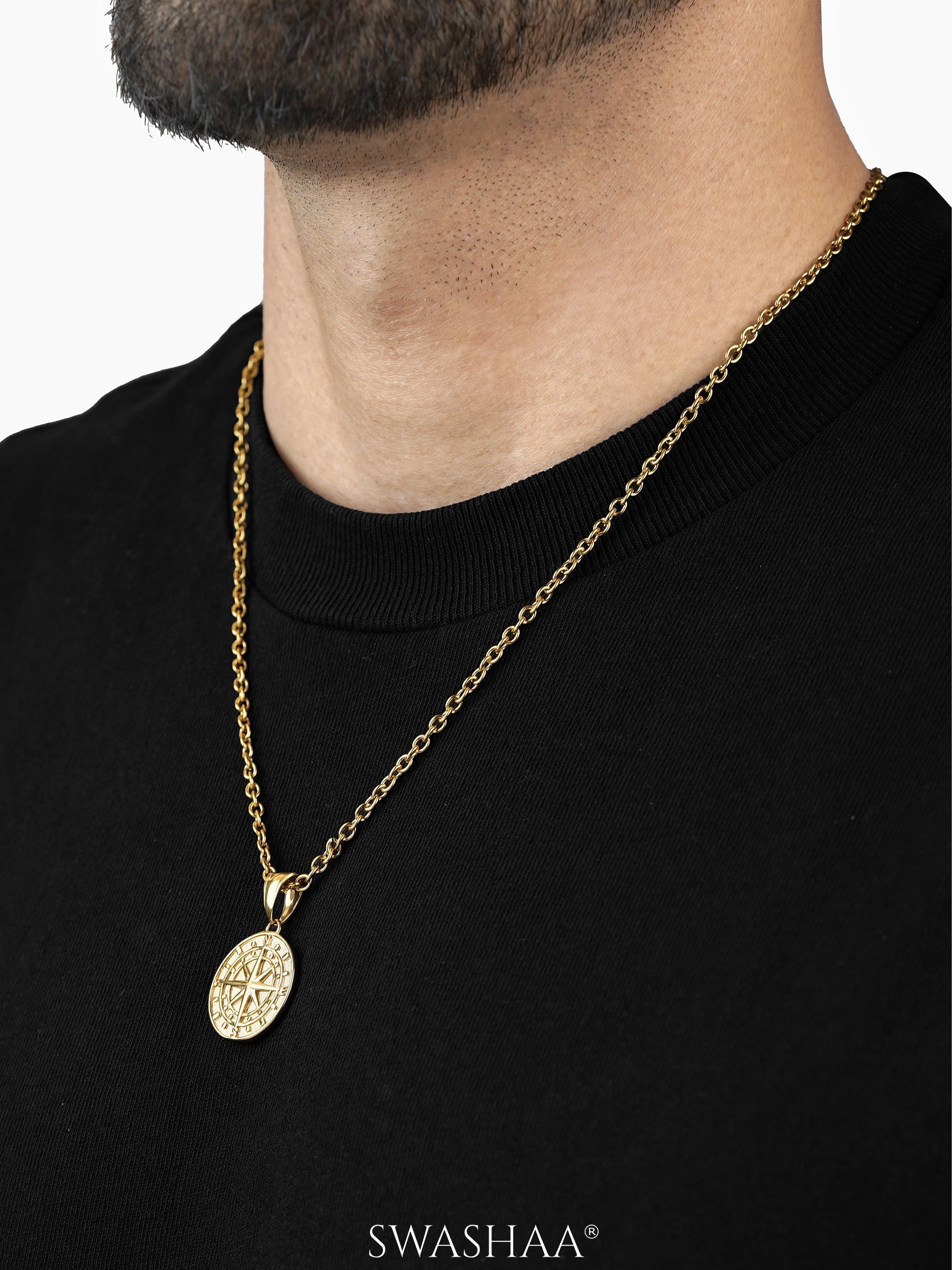Navir Trail Compass Men's Chain Pendant