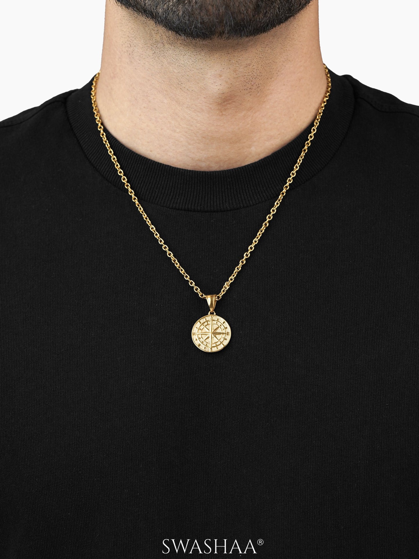 Navir Trail Compass Men's Chain Pendant