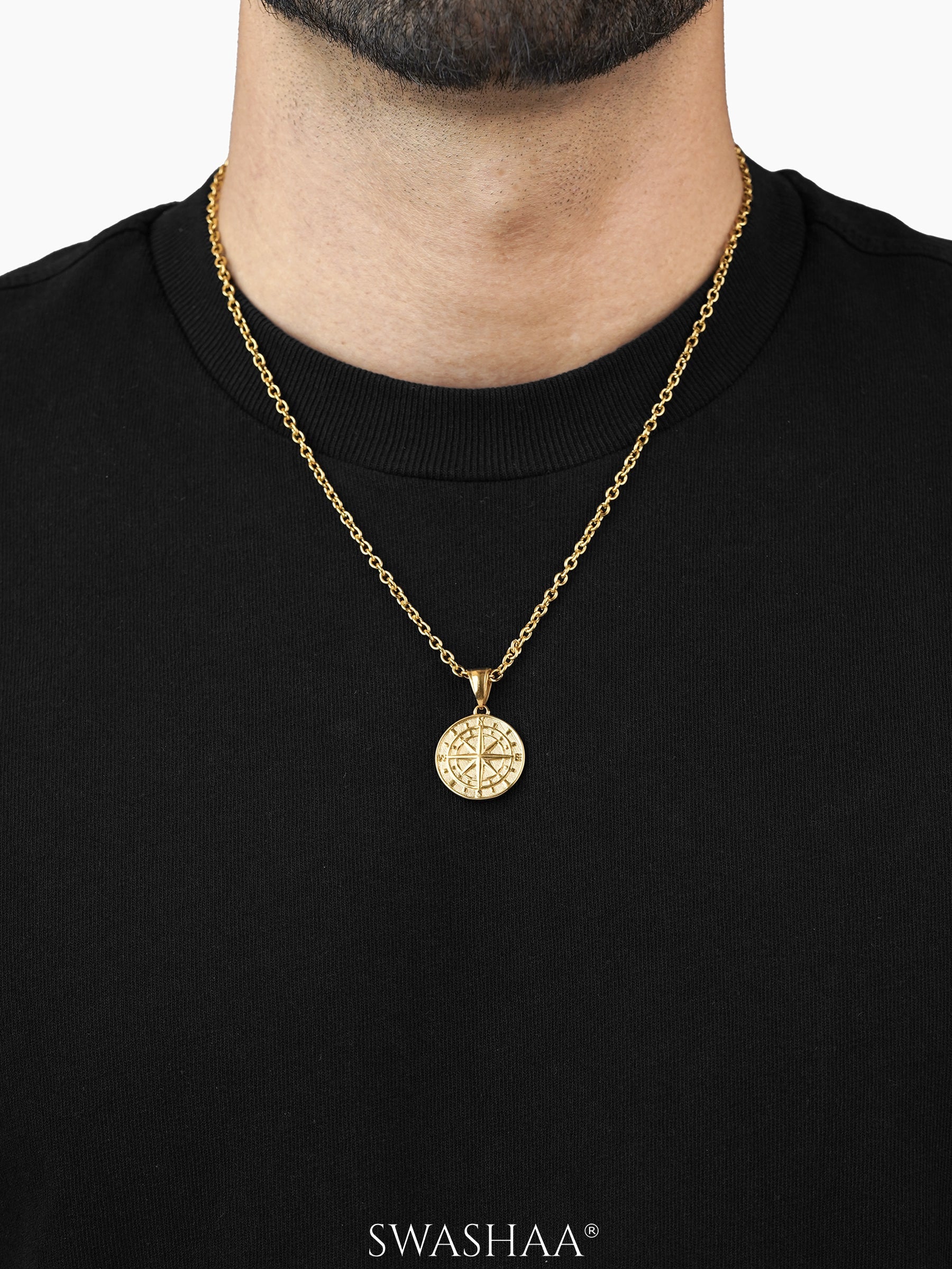 Navir Trail Compass Men's Chain Pendant