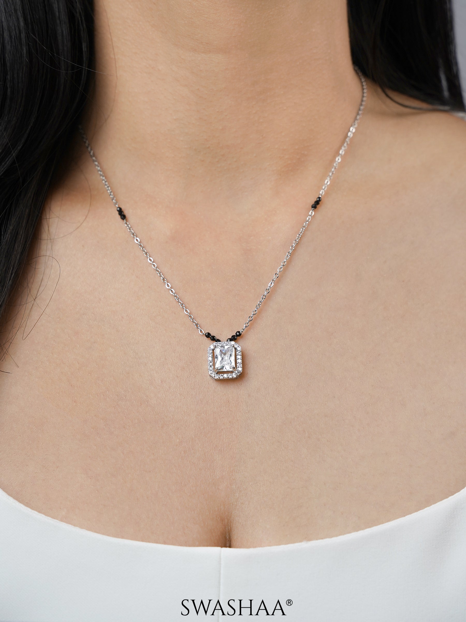 Nayaa Solitaire Silver Mangalsutra