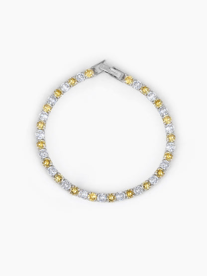 Nayelle Diamond Tennis Women's Bracelet Yellow - White - Silver