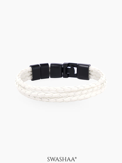 Neo Men's Leather Bracelet White