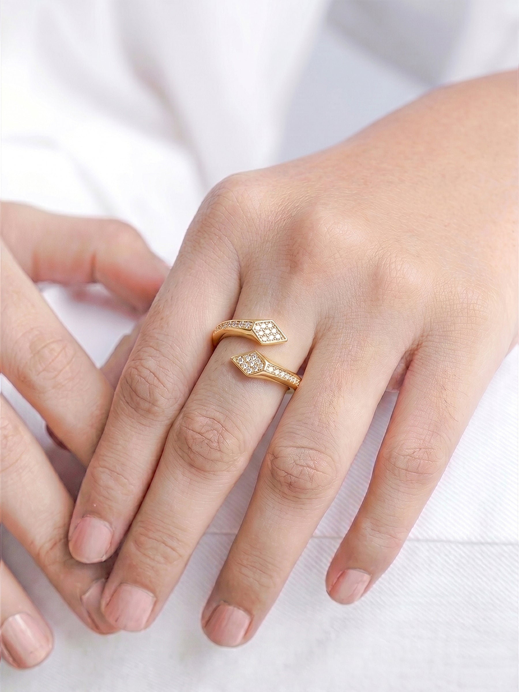 Nerella Diamond 18K Gold Plated Women's Ring