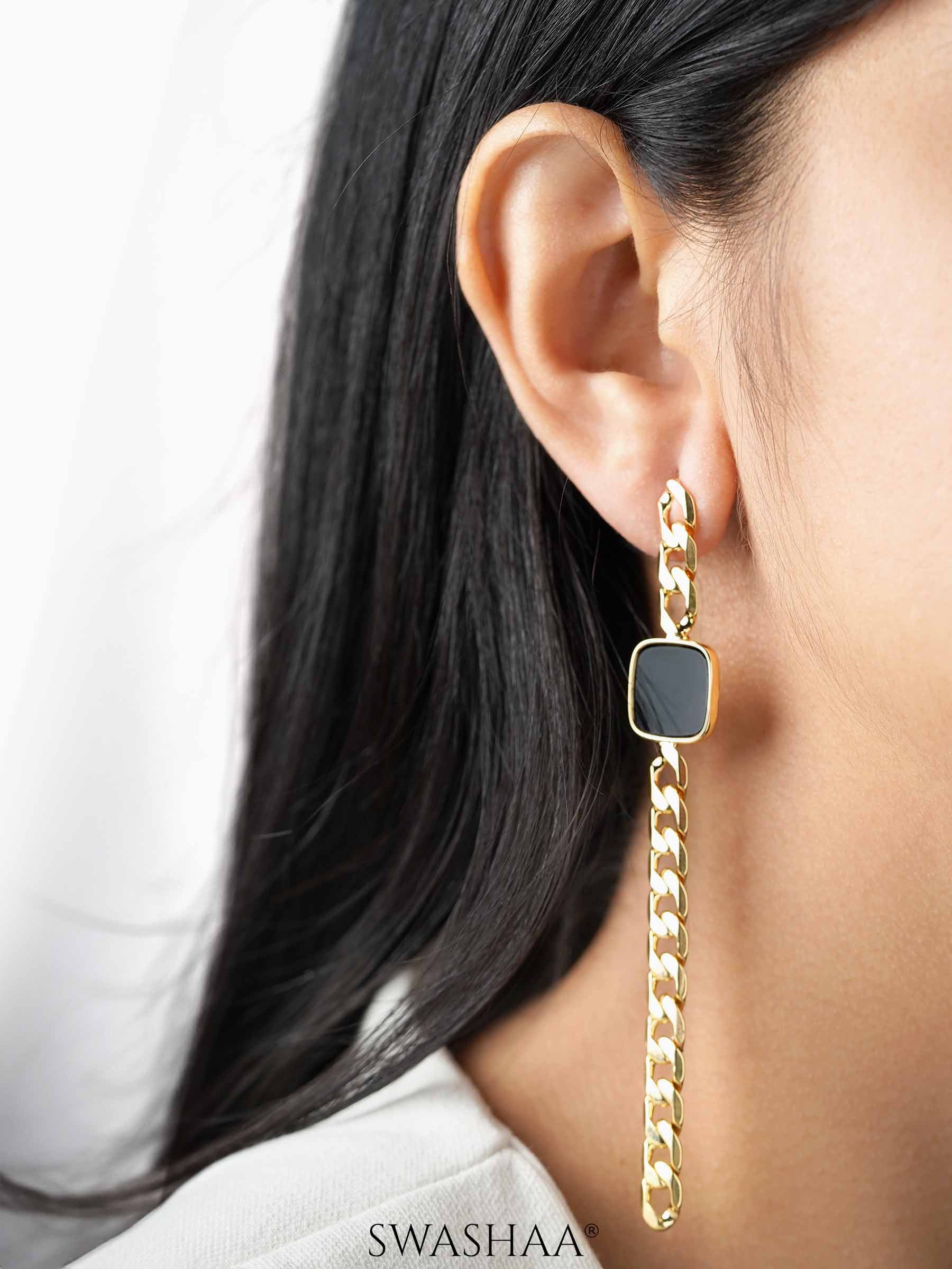 Nichole Chain 18K Gold Plated Earrings