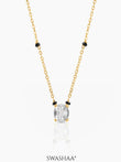 Nirvi Oval Solitaire Mangalsutra 18K Gold Plated