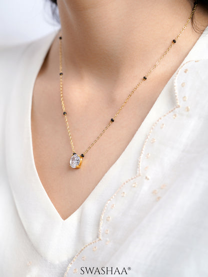 Nirvi Oval Solitaire Mangalsutra