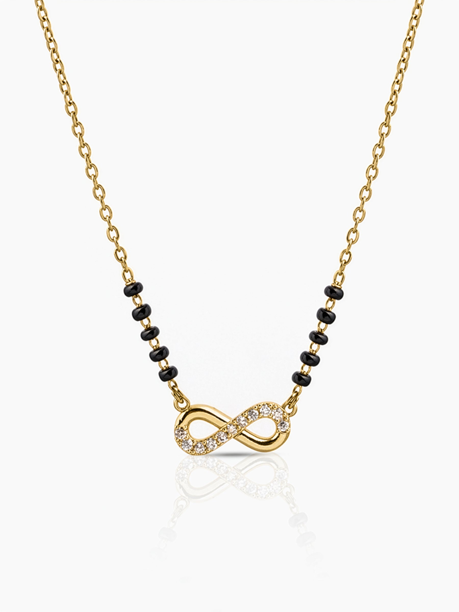 Nishi Infinity Diamond 18K Gold Plated Mangalsutra Gold
