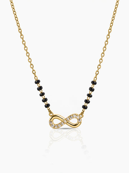 Nishi Infinity Diamond 18K Gold Plated Mangalsutra Gold