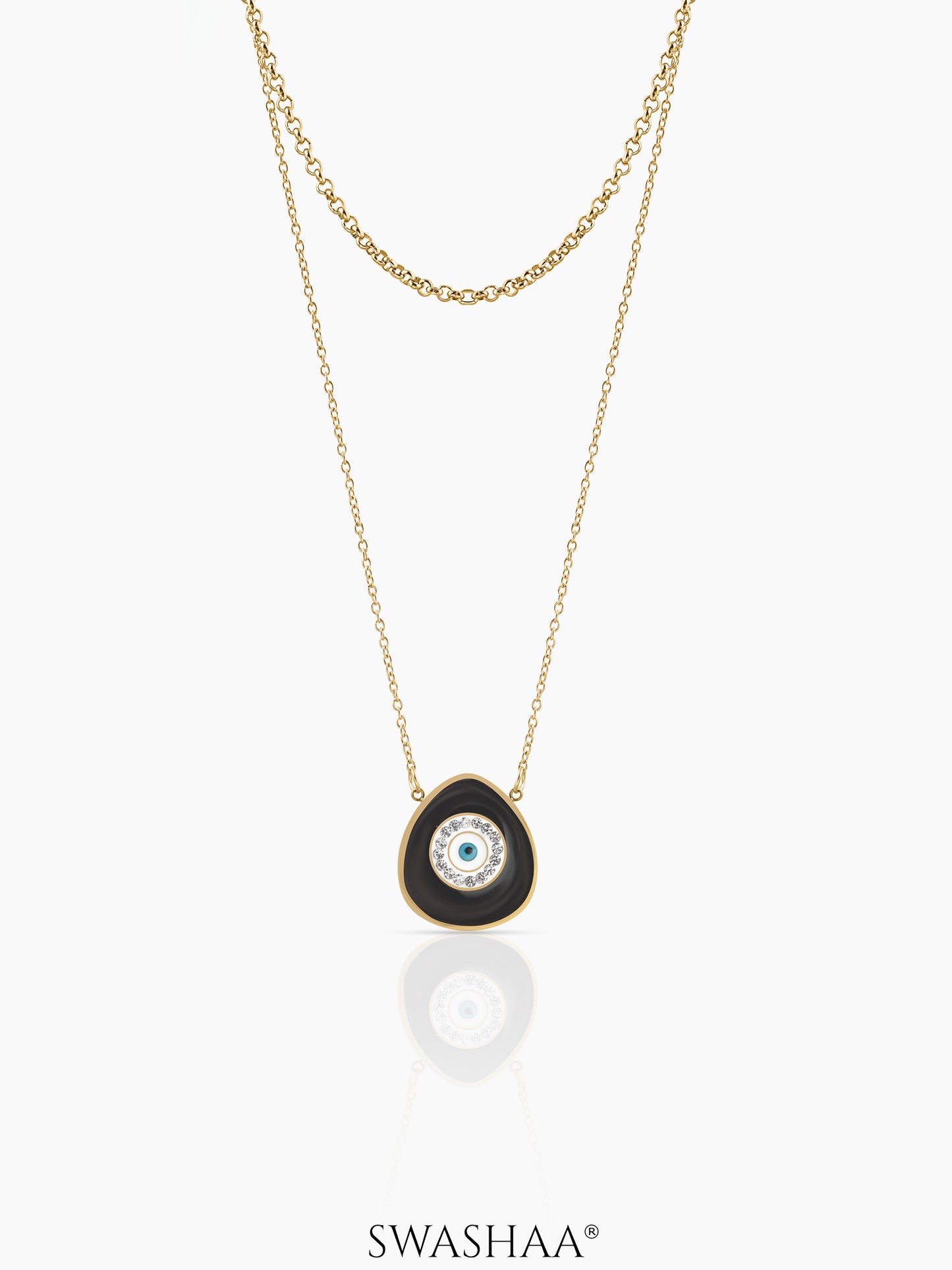 Niva Evil Eye Layered Necklace 18K Gold Plated