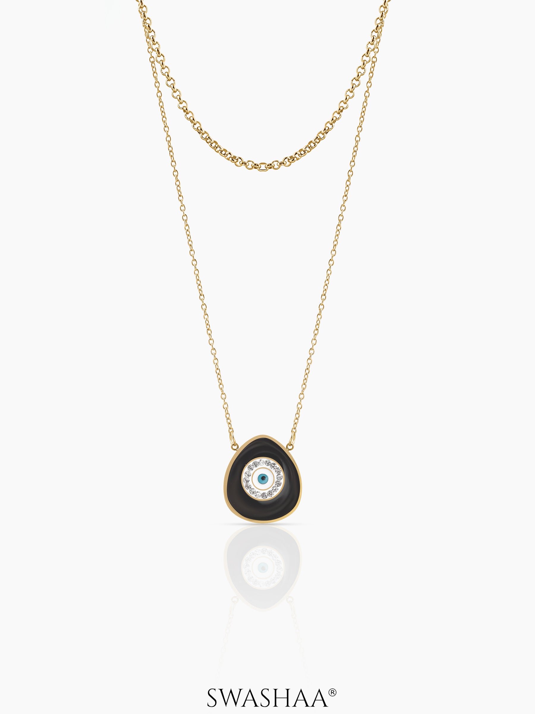 Niva Evil Eye Layered Necklace 18K Gold Plated