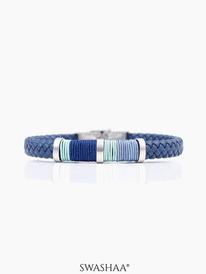 Noah Men's Leather Bracelet Blue