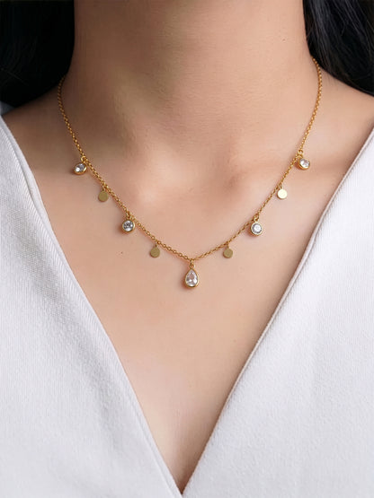 Noraya Diamond Teardrop Charms Necklace