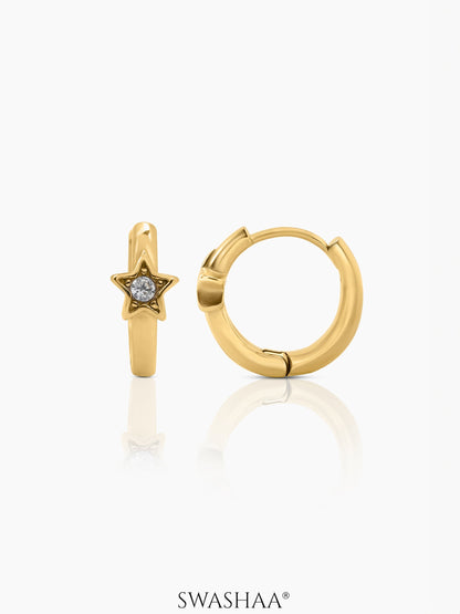 Nova Star Hoop Earrings 18K Gold Plated