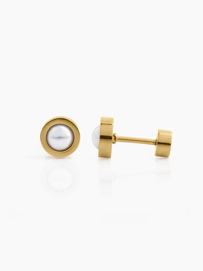 Nubi Pearls 18K Gold Plated Kid's Earrings Gold