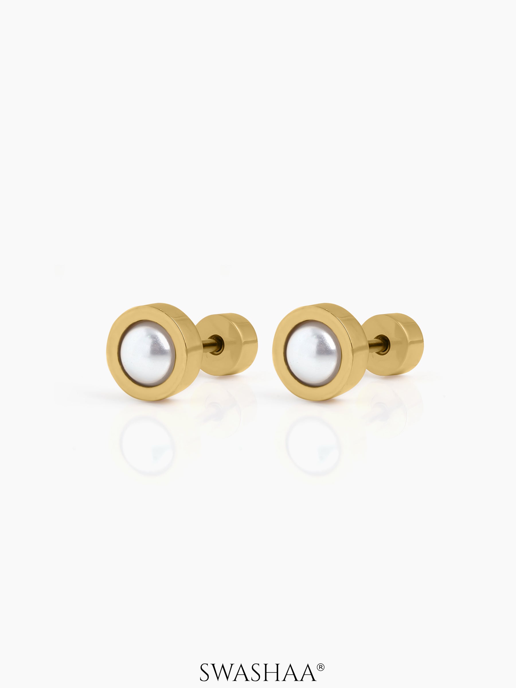 Nubi Pearls 18K Gold Plated Kid's Earrings Gold
