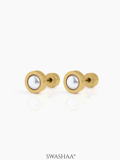Nubi Pearls 18K Gold Plated Kid's Earrings Gold