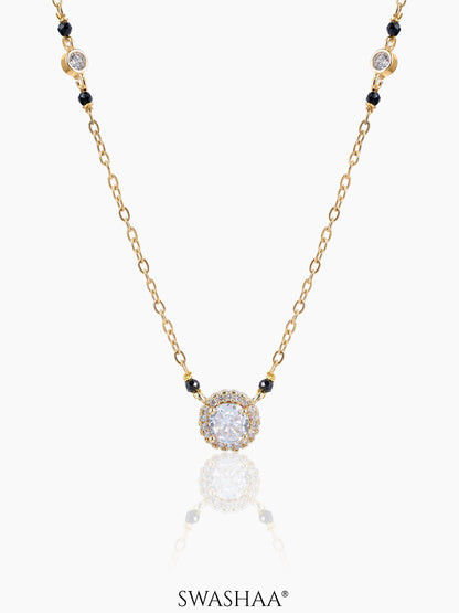 Nyra Solitaire Diamond Mangalsutra 18K Gold-Plated