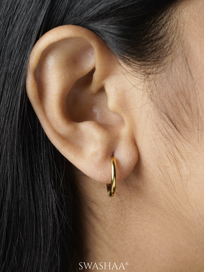Nysa Solid 18K Gold Plated Women's Hoop Earrings