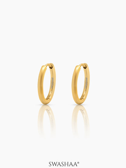 Nysa Solid 18K Gold Plated Women's Hoop Earrings