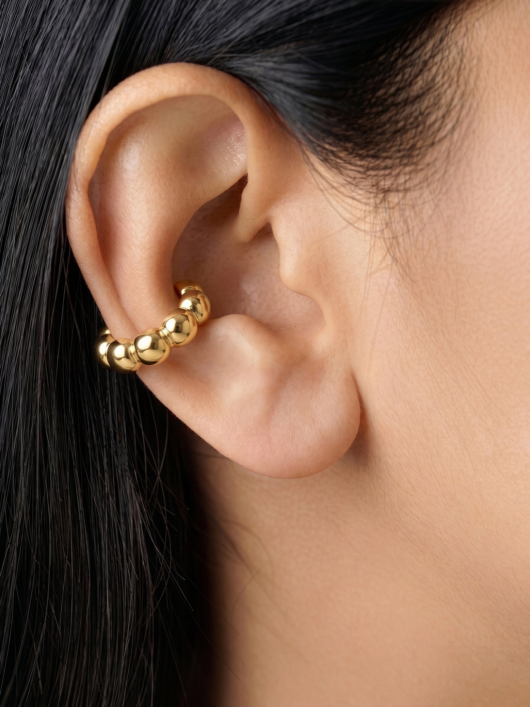 Odessa Beaded 18K Gold Plated Ear Cuffs