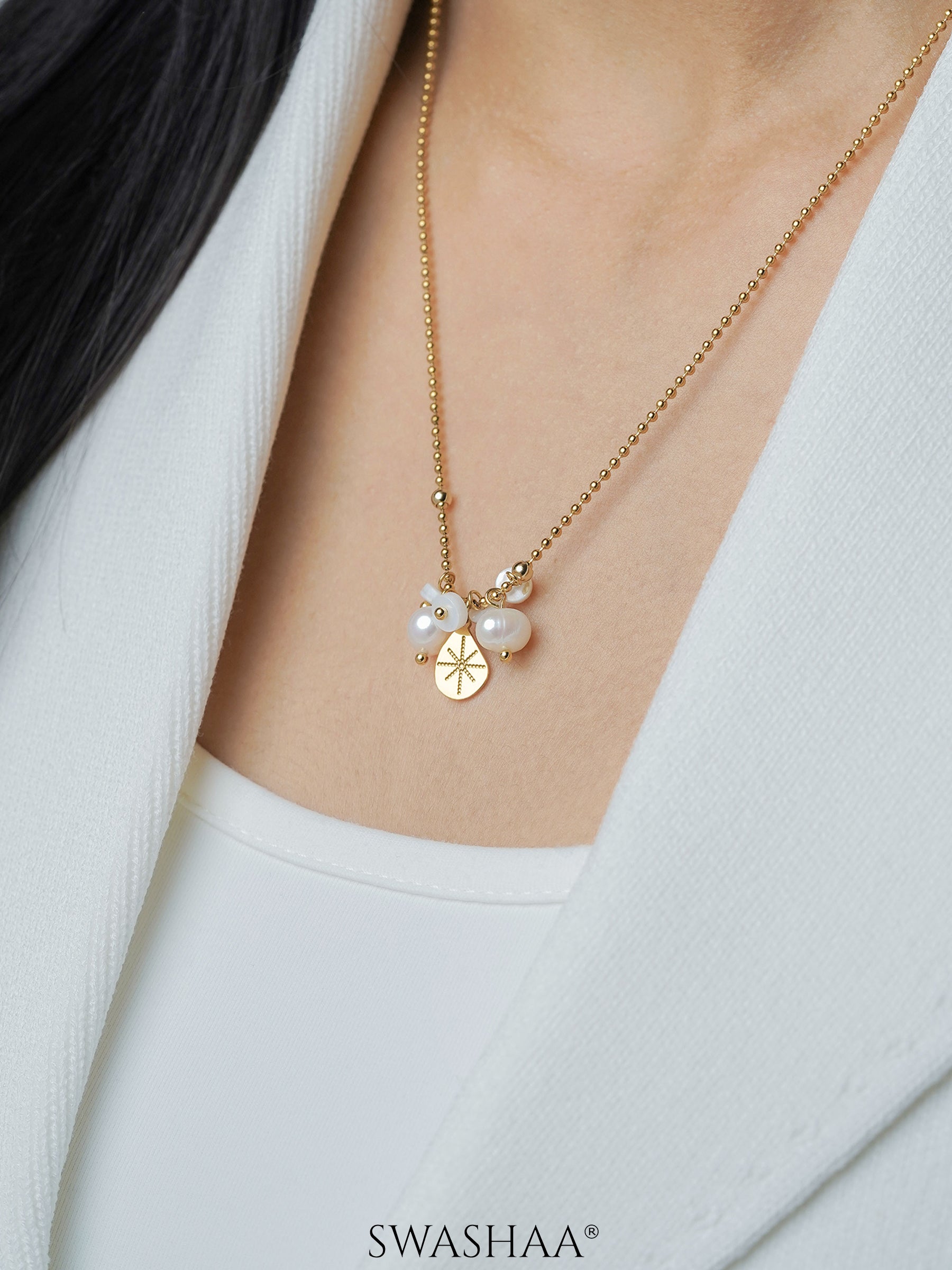 Odette Pearl 18K Gold Plated Necklace