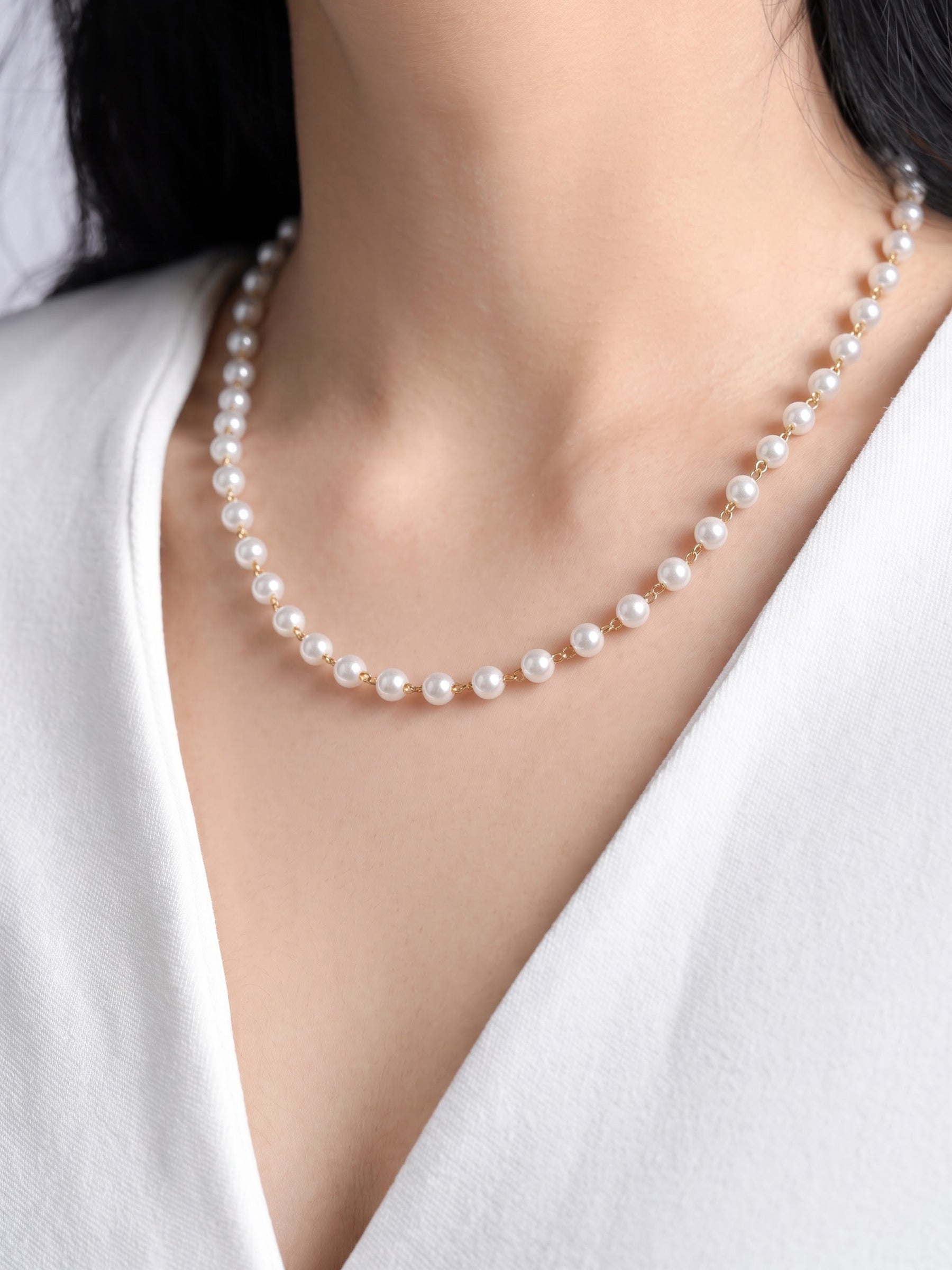 Olay Pearl 18K Gold Plated Necklace