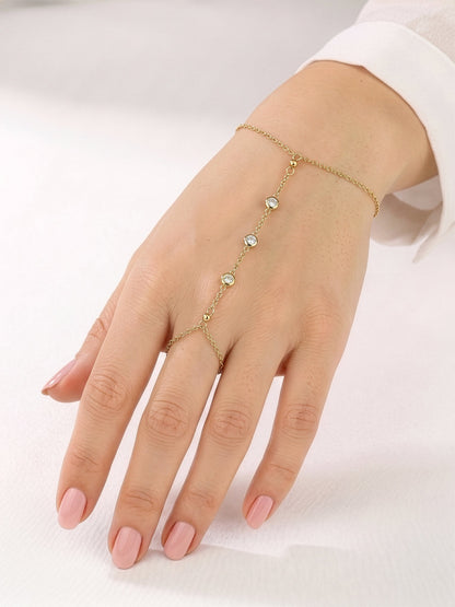 Olivet Diamond 18K Gold Plated Ring Bracelet