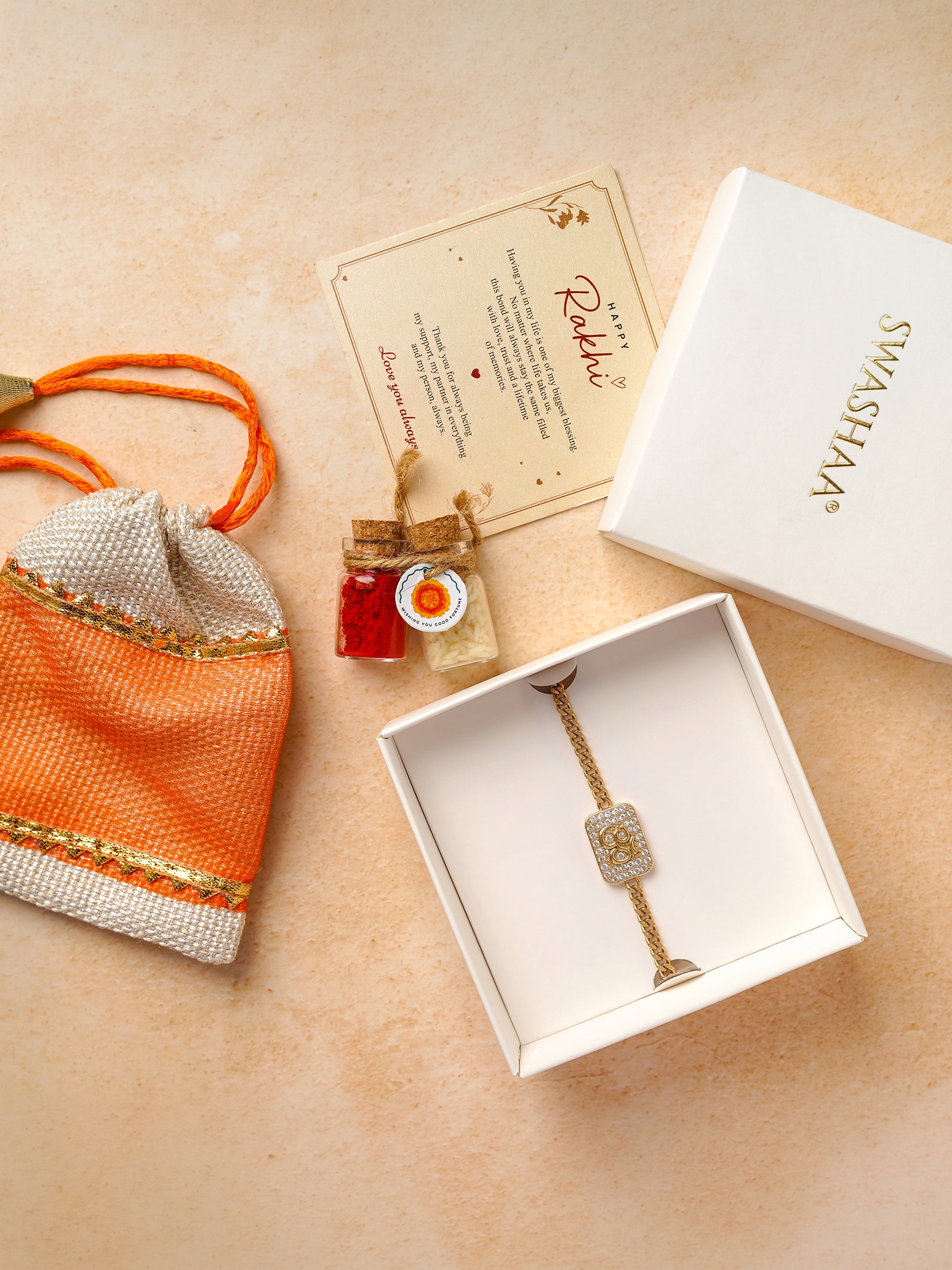 Om 18K Gold Plated Rakhi