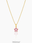 Ombre Pink Star 18K Gold Plated Kid's Pendant Necklace Gold