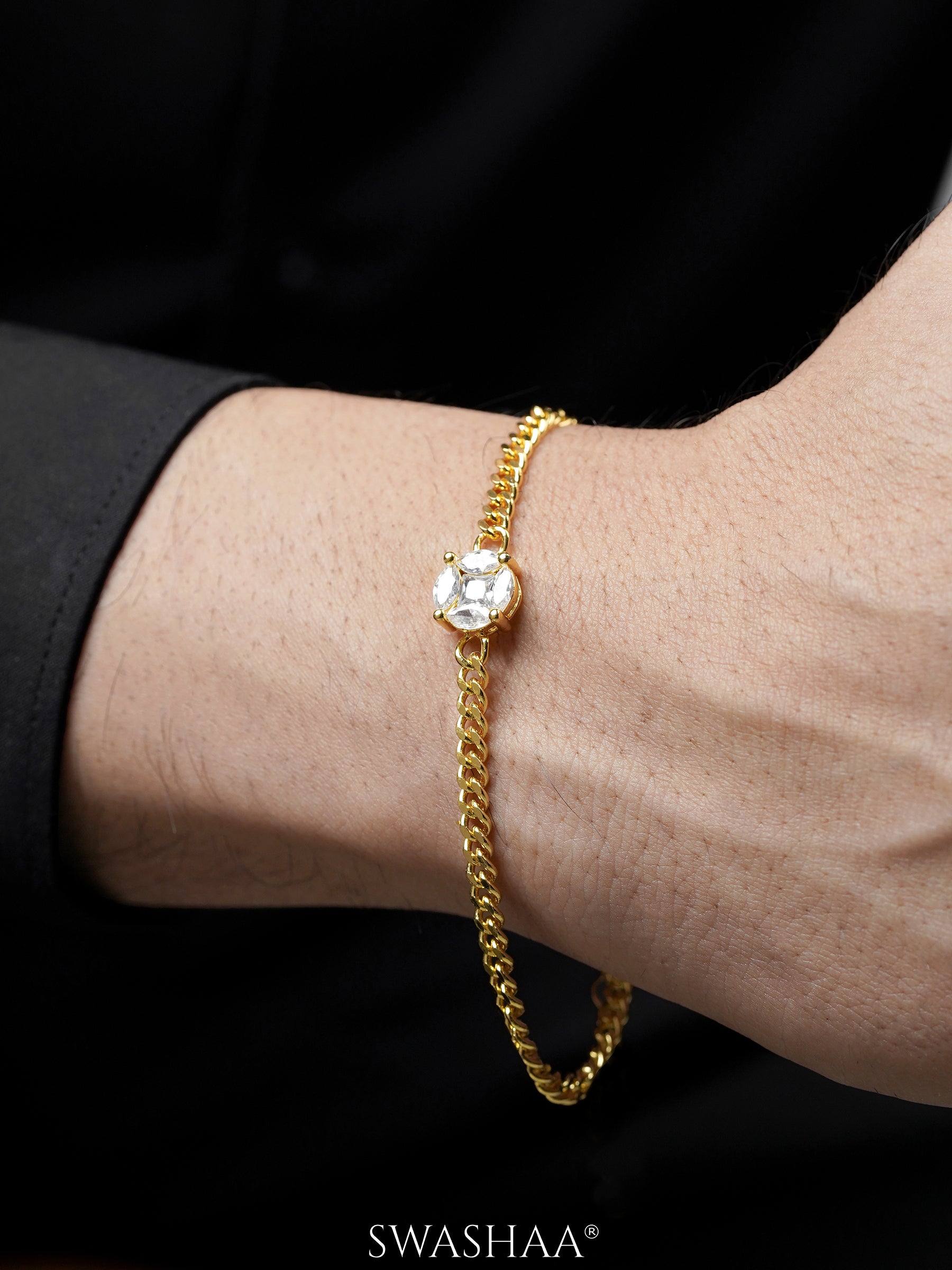 Onana Solitaire 18K Gold Plated Men's Bracelet