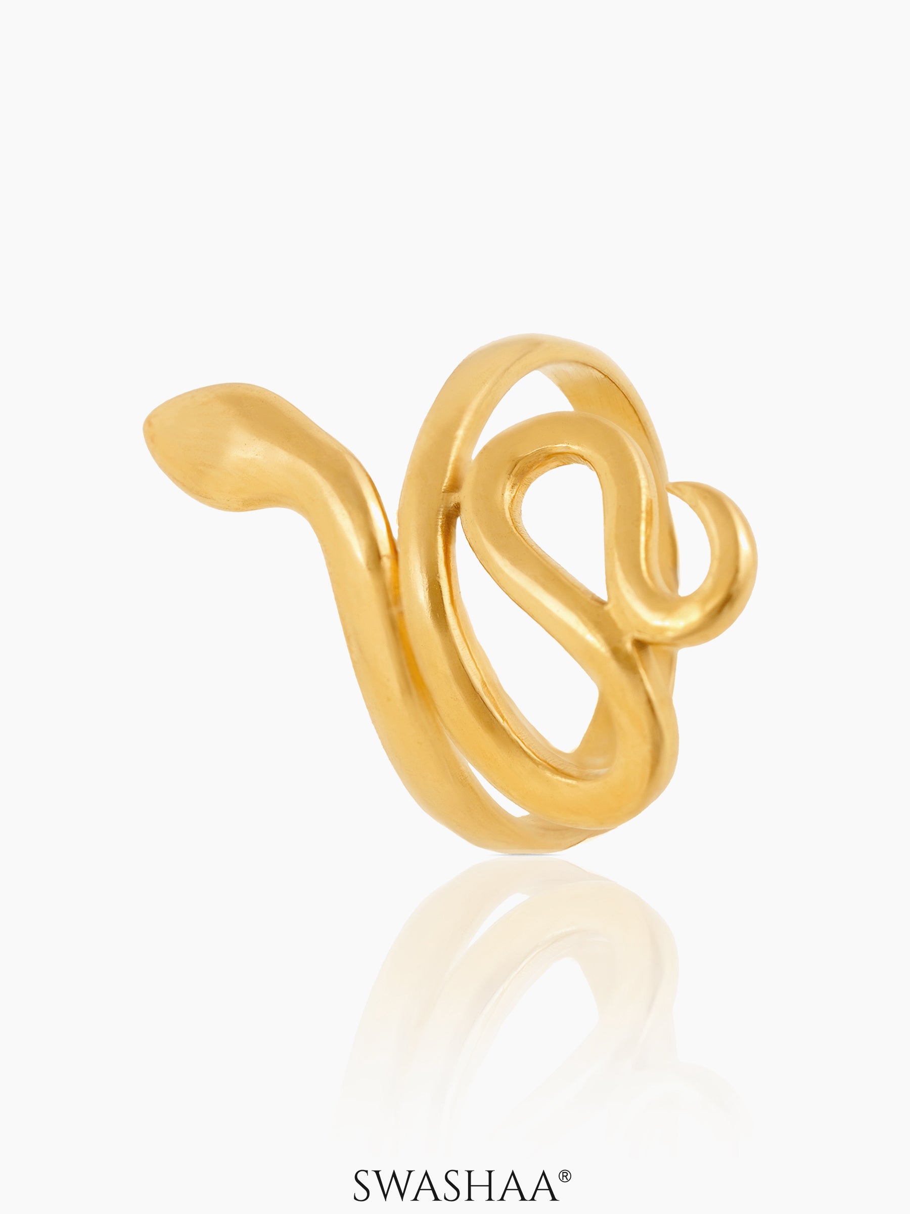 Oni Snake 18K Gold Plated Ring Gold