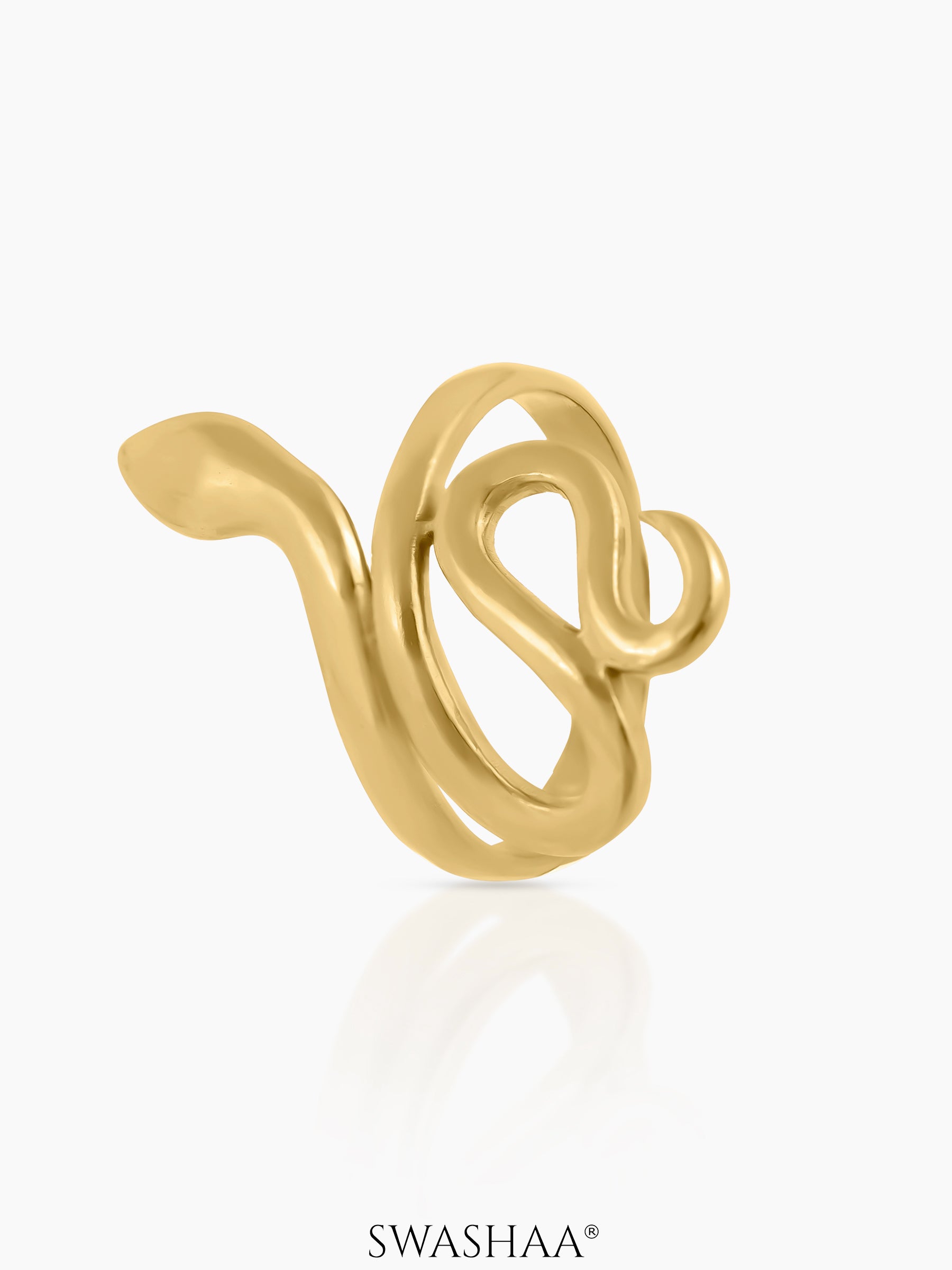 Oni Snake 18K Gold Plated Ring Gold