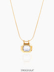 Opulent Solitaire 18K Gold Plated Necklace Gold
