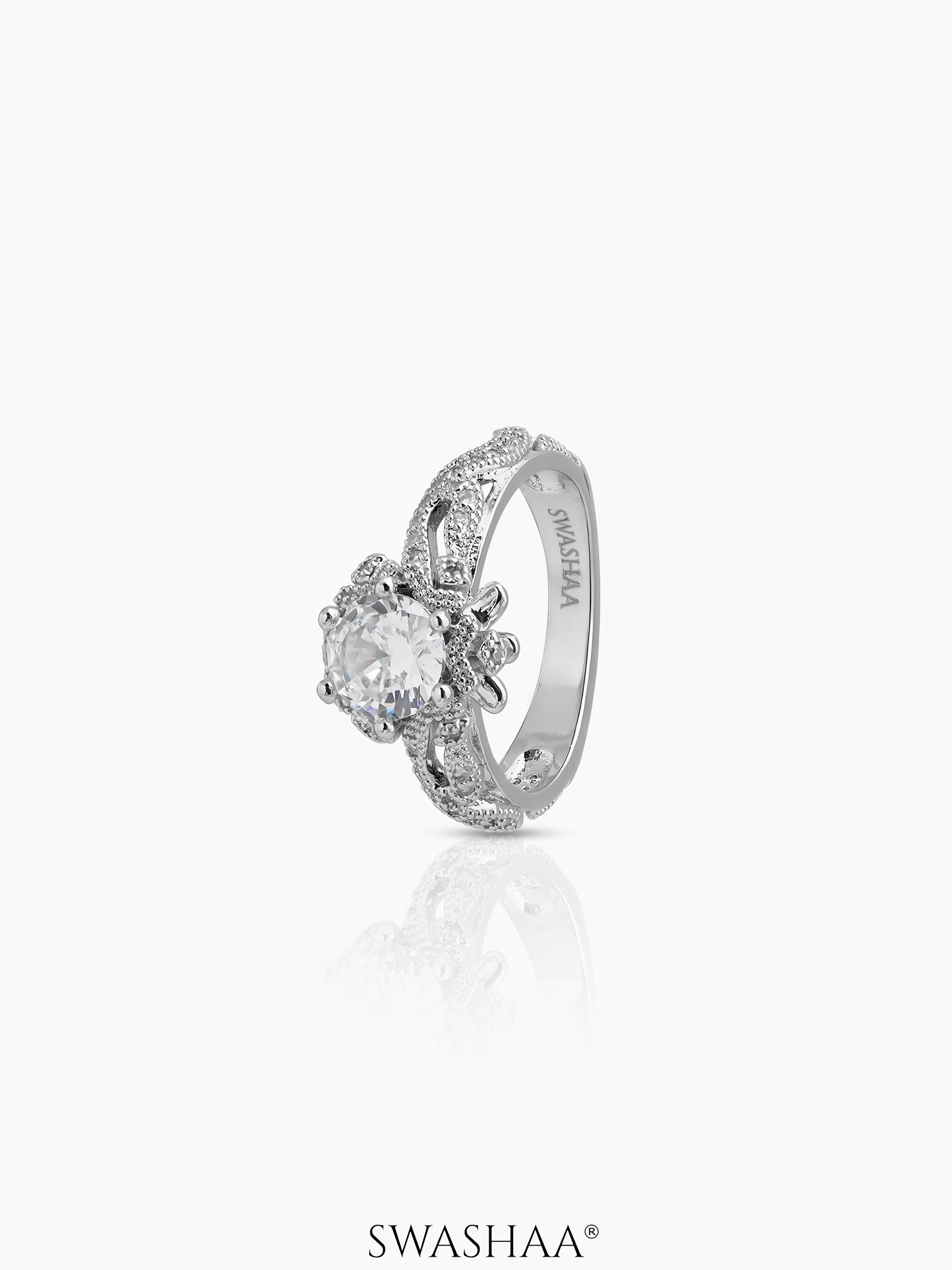 Orlina Solitaire Ring Silver