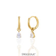 Dew Drop Diamond Loop 18K Gold Plated Kid's earrings Gold