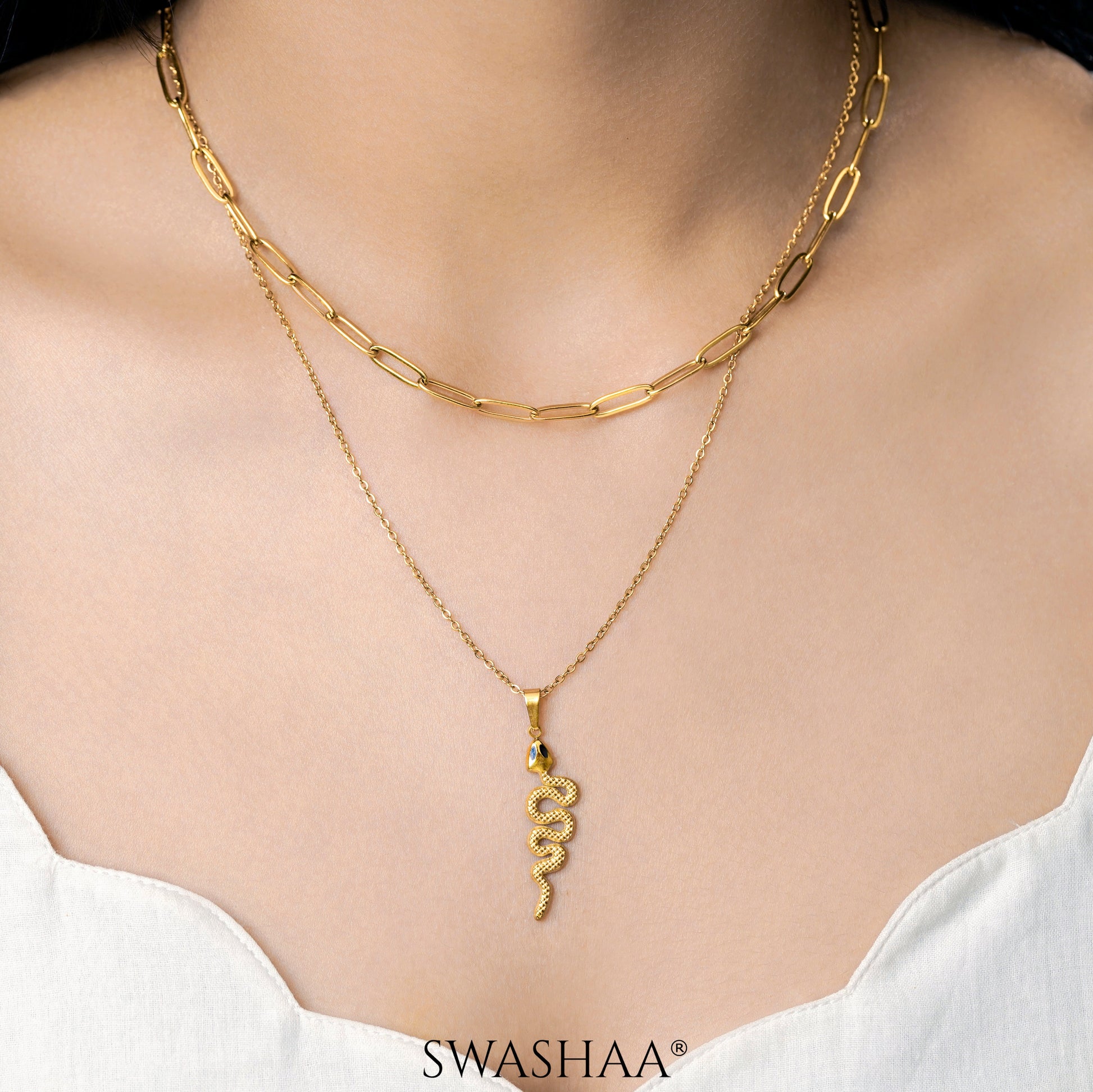 Hampi Snake 18K Gold Plated Necklace Gold