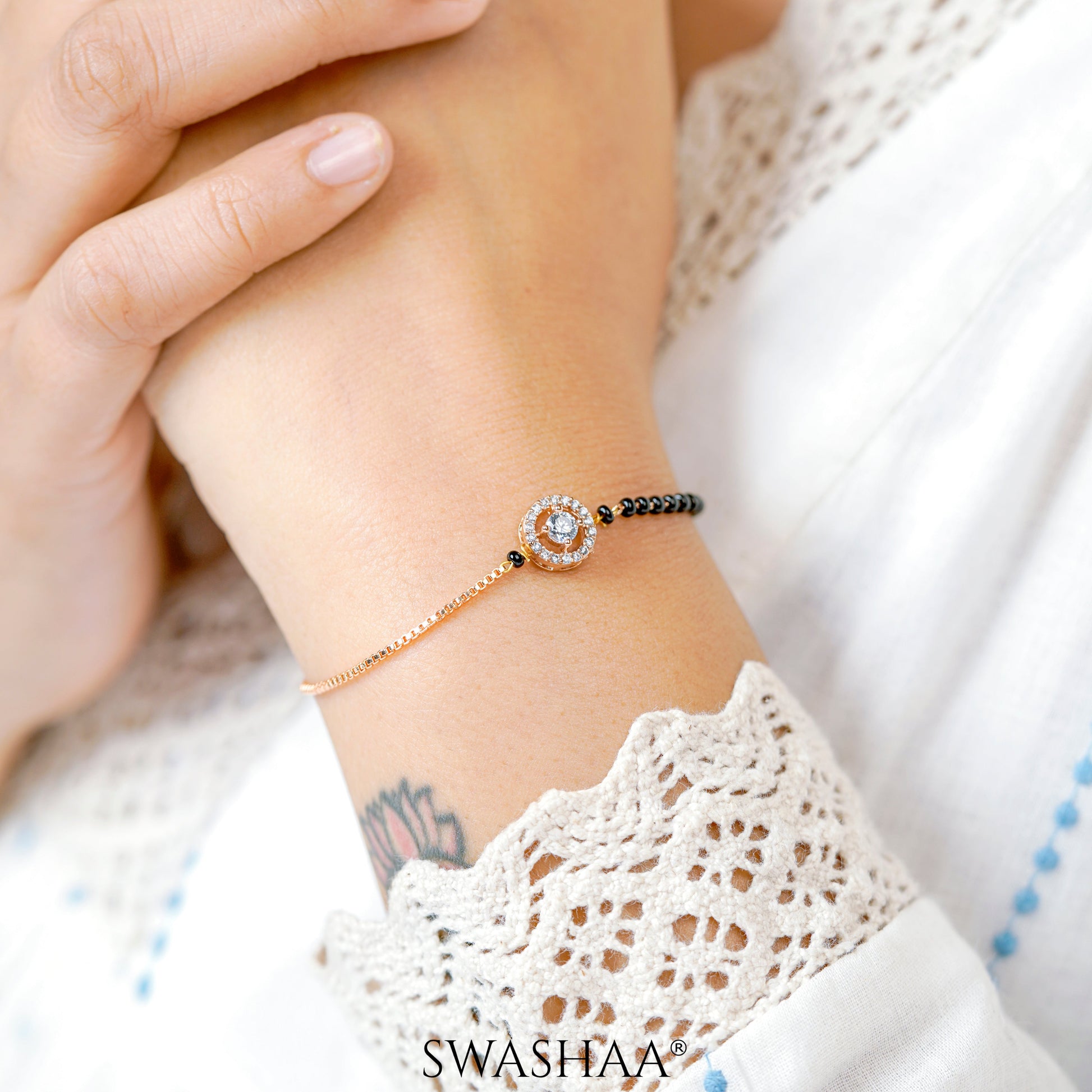 Krina Rosegold Plated Mangalsutra Bracelet Rosegold