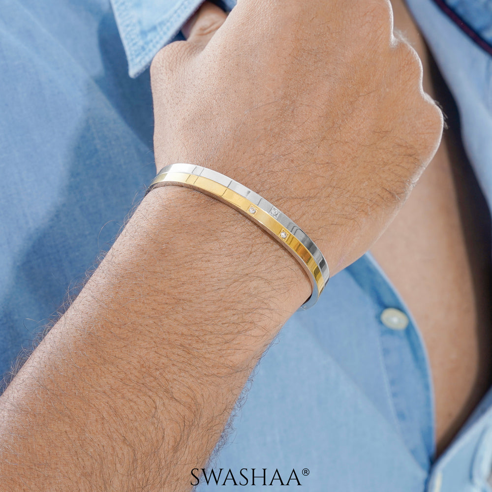 Iago Men's Kada Silver-18K Gold Plated