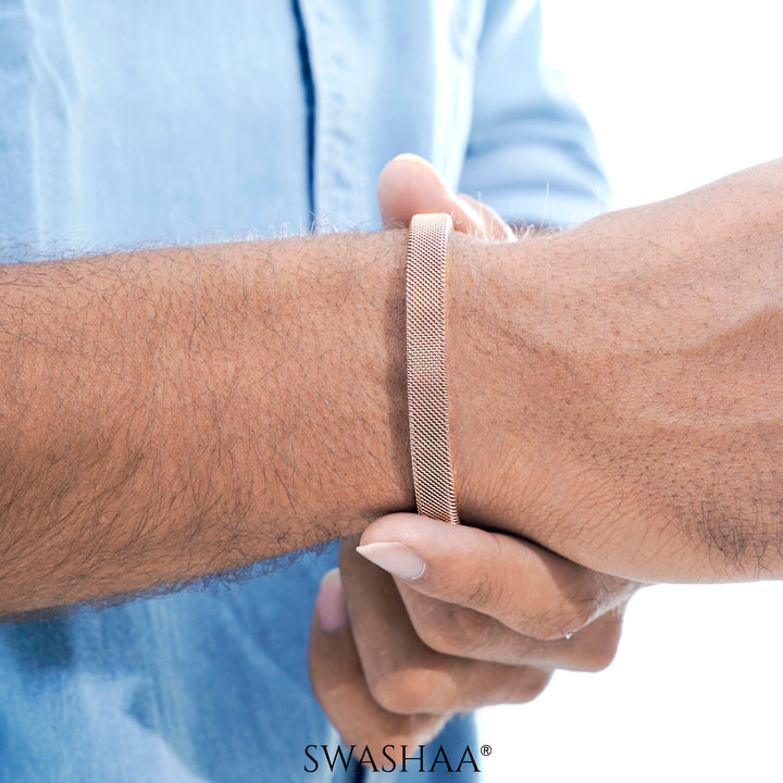 Shaan Cuff Men's Bracelet Rosegold Plated