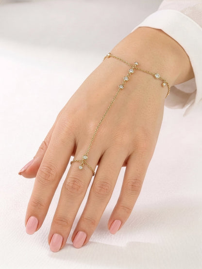 Palora Diamond 18K Gold Plated Ring Bracelet