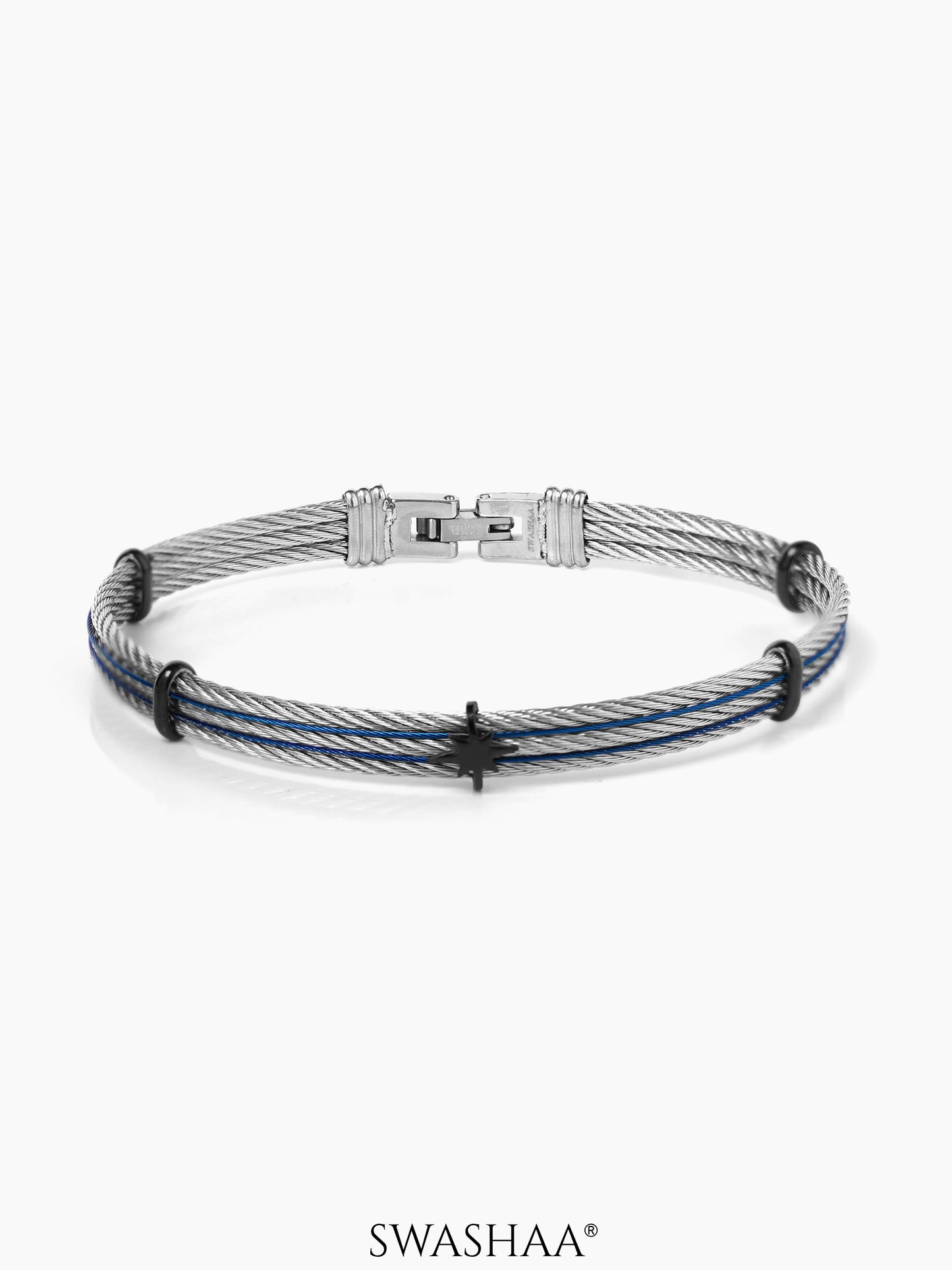 Pamek Wired Men's Bracelet Blue-Silver
