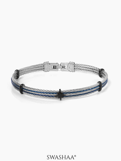 Pamek Wired Men's Bracelet Blue-Silver