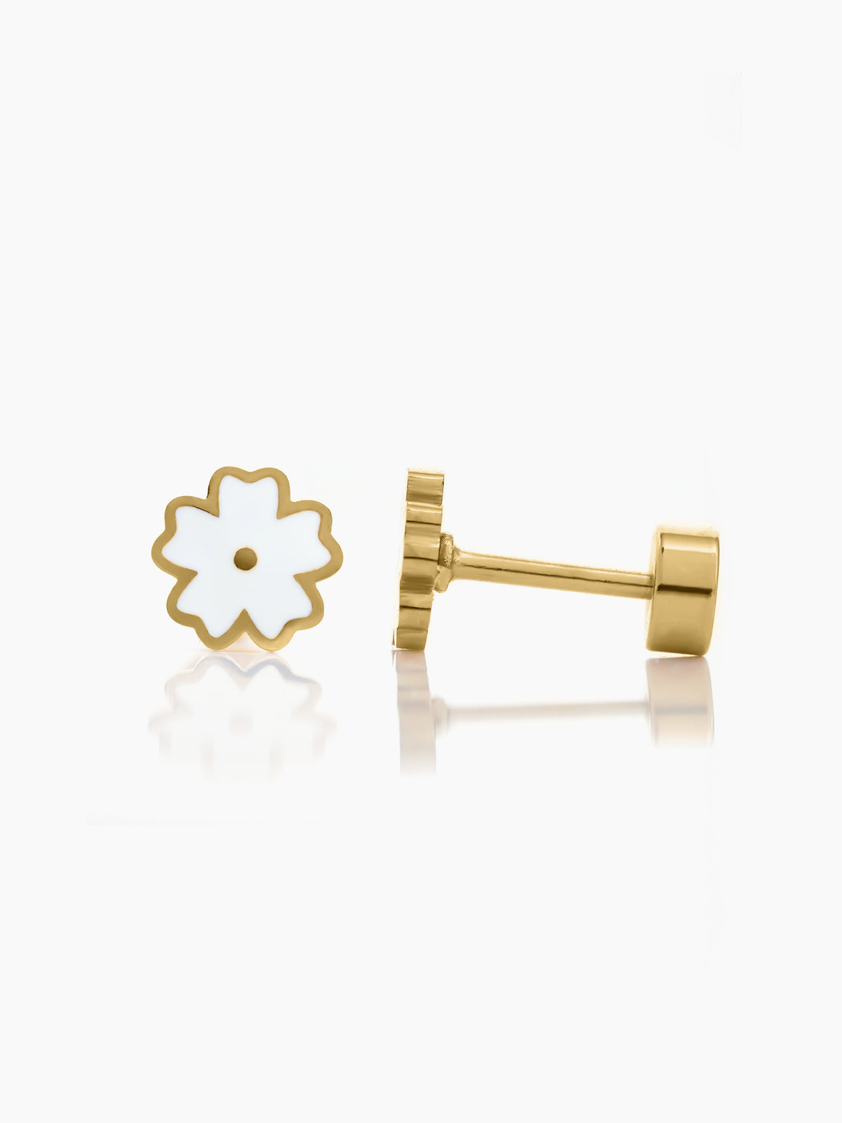 Pastel Pop Flower 18K Gold Plated Kid's Earrings Gold