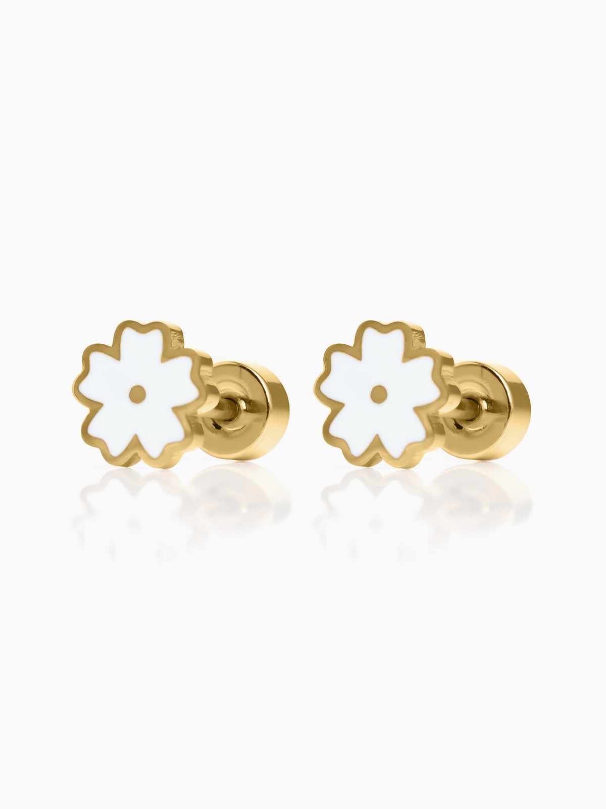 Pastel Pop Flower 18K Gold Plated Kid's Earrings