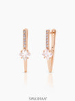 Patricia Solitaire Rosegold Plated Hoop Earrings Rosegold