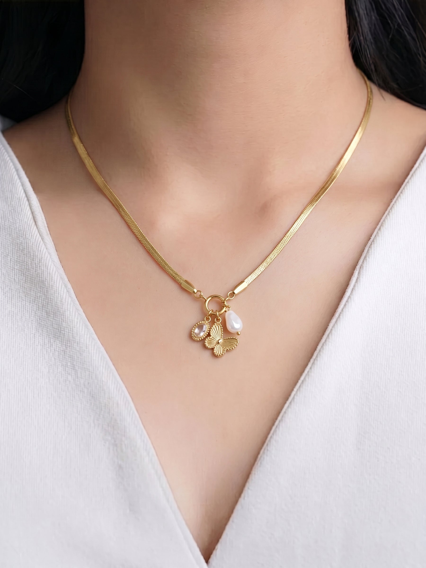 Pearlina Charms Necklace